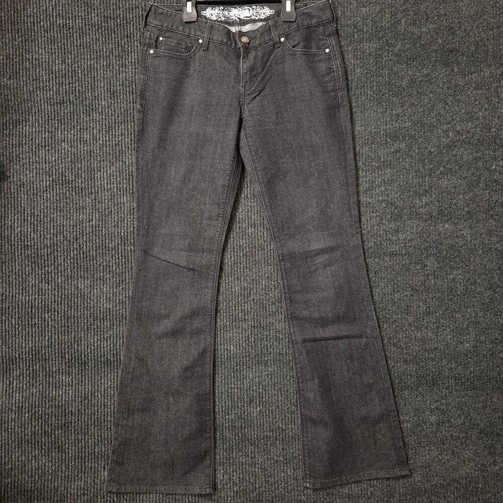Vintage Y2K Express Stella Low Rise Bootcut Jeans Dark Wash Gray Black 6R